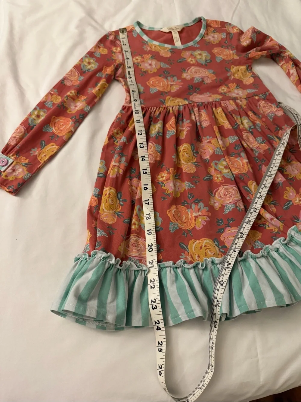 Matilda Jane Girls Floral Ruffle Dress w/ Matching Leggings